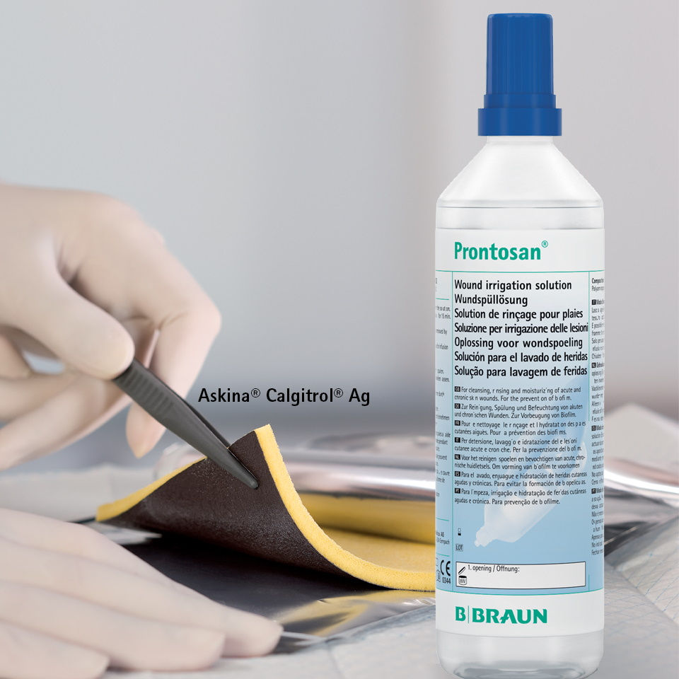 Prontosan Wundspüllösung und Askina Calgitrol Ag