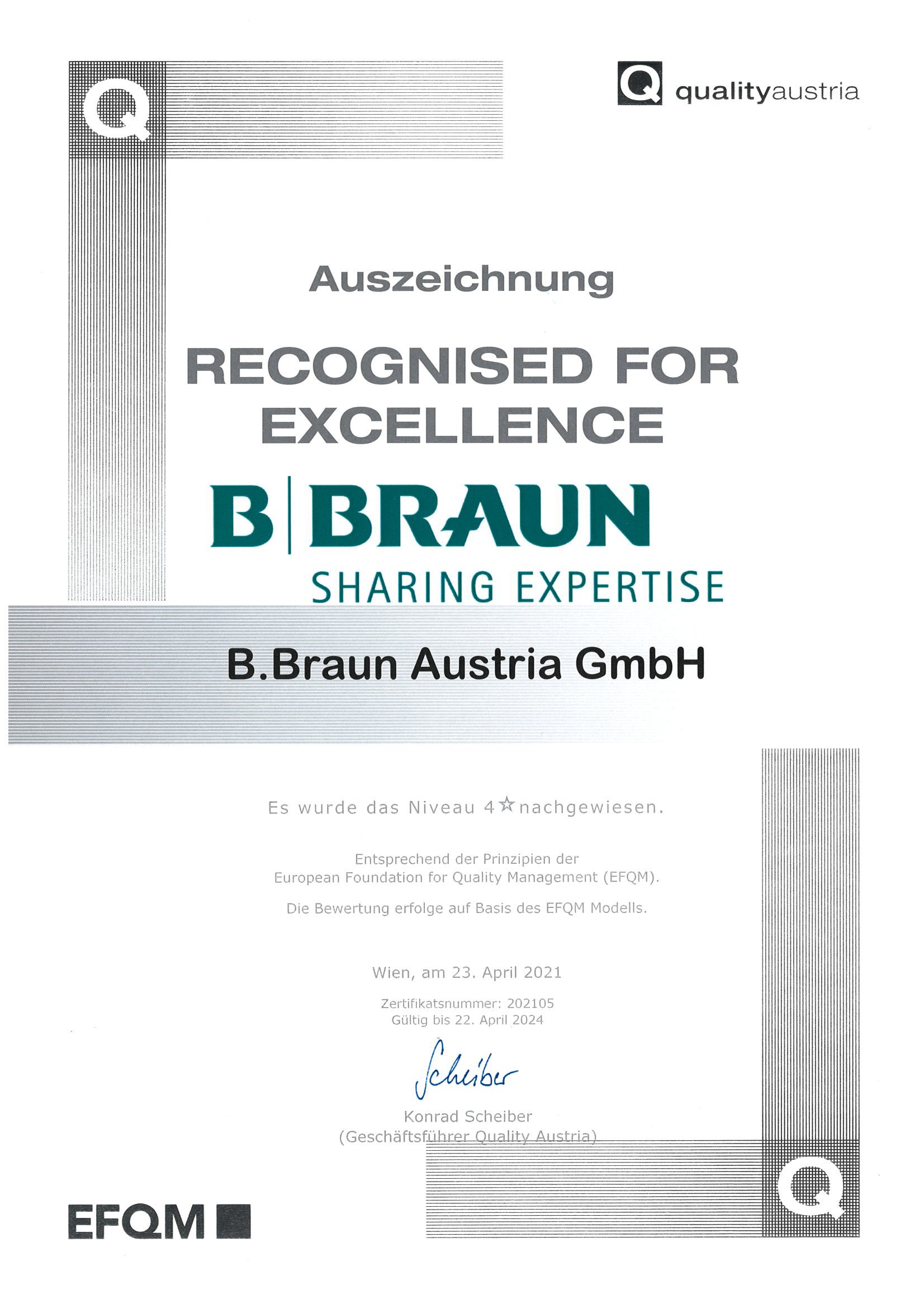 B. Braun Austria - Recognised for Excellence