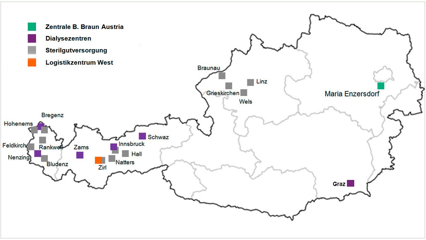 B. Braun-Standorte in Österreich