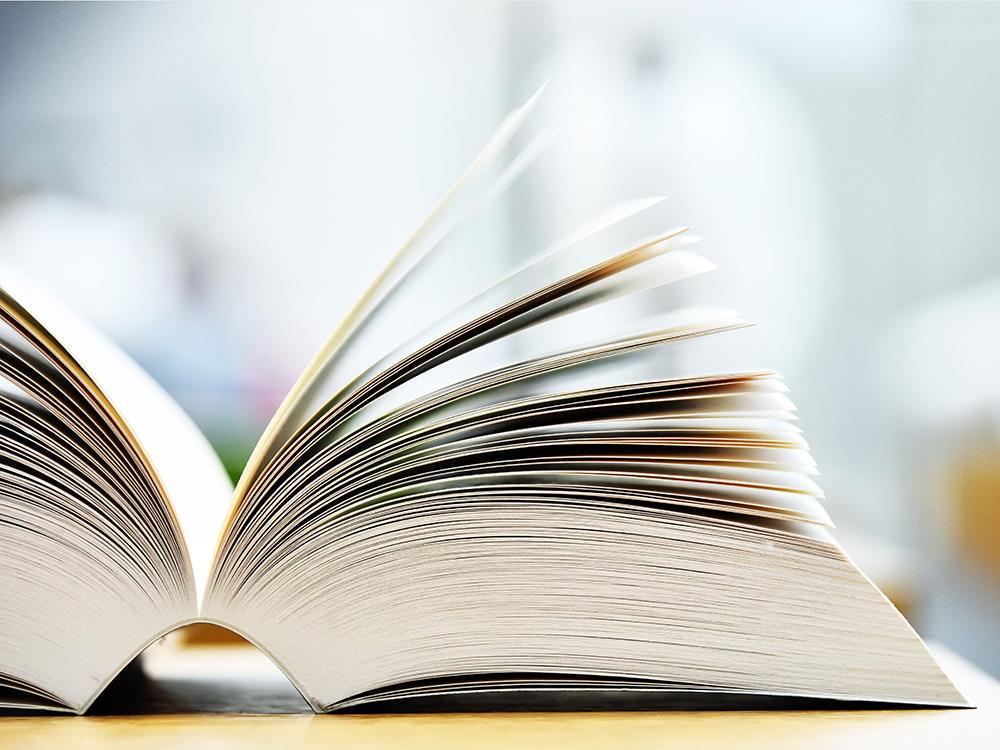 Seitenansicht eines offenen Buches